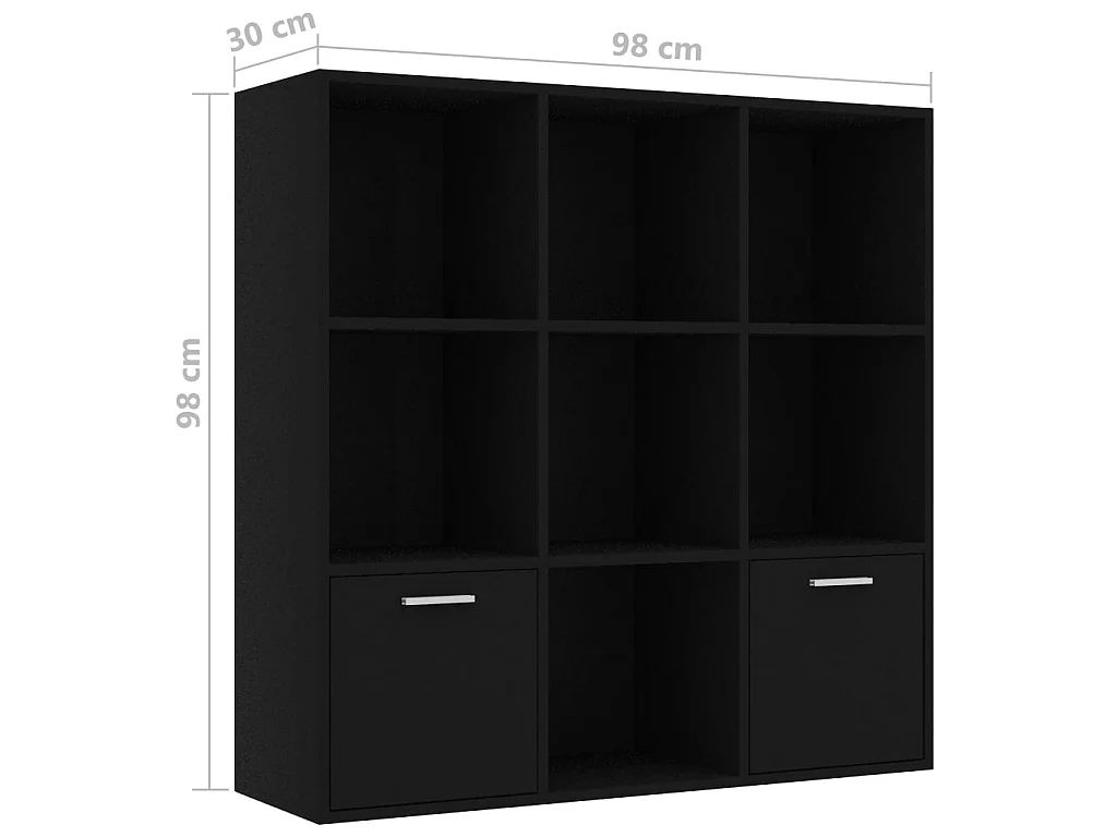 Libreria Nera 98x30x98 cm in truciolare