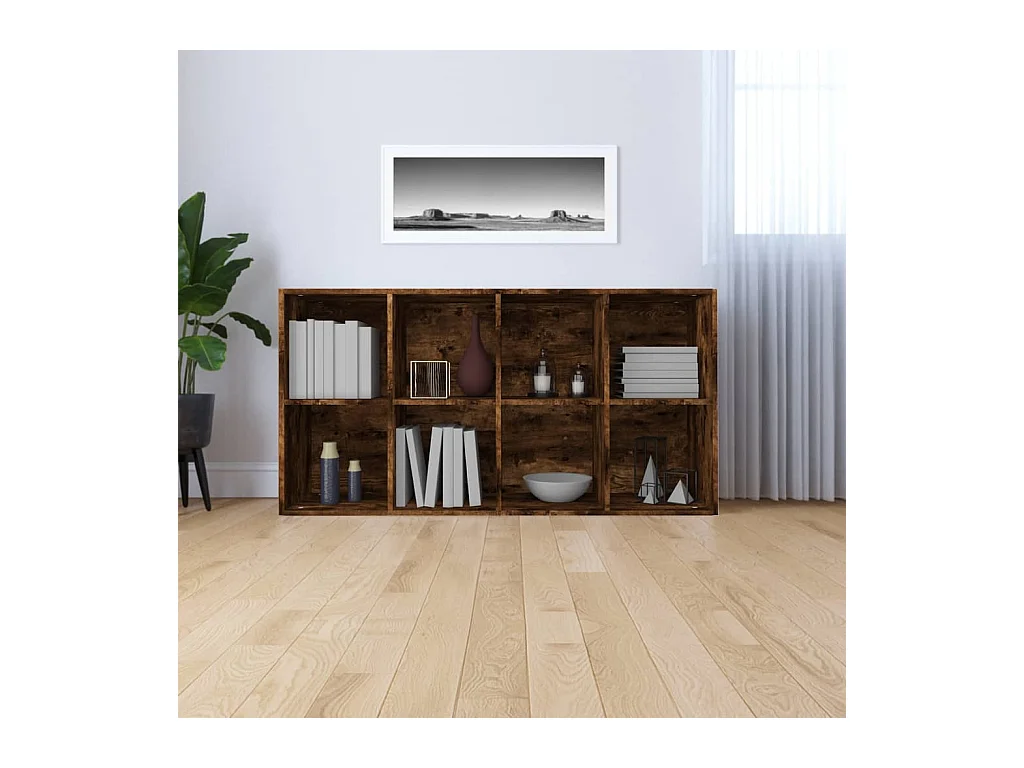 Boekenkast/dressoir Gerookt eiken 66x30x130 cm Bewerkt hout
