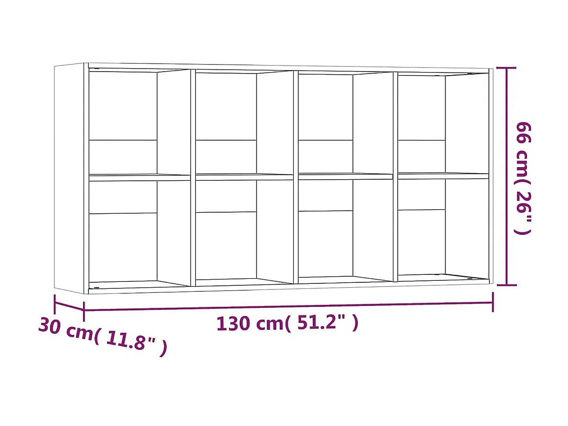 Libreria/Credenza Rovere affumicato 66x30x130 cm MDF