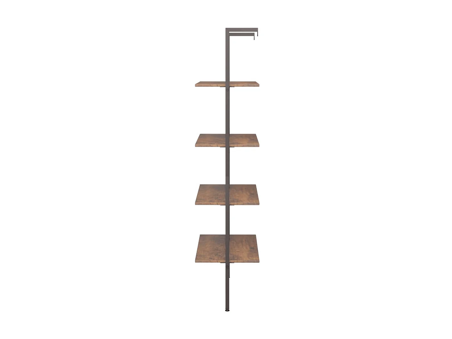 Prateleira inclinada de 4 níveis Castanho escuro e preto 64x35x152,5cm