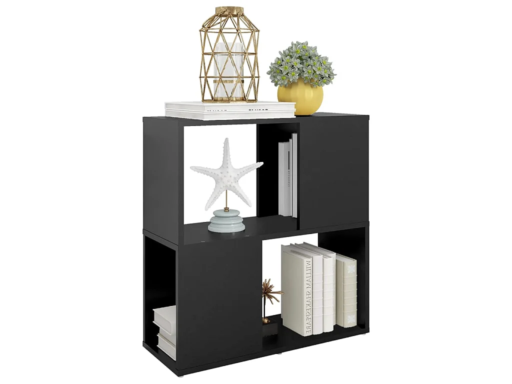 Bibliothèque Noir 60x24x63 cm Aggloméré