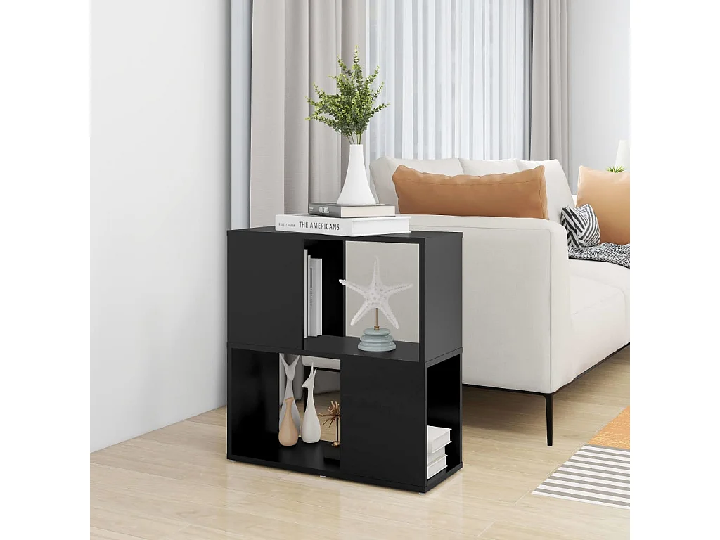 Libreria Nera 60x24x63 cm in truciolare