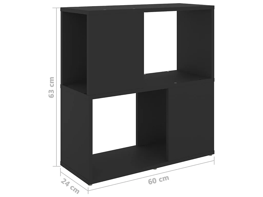 Libreria Nera 60x24x63 cm in truciolare