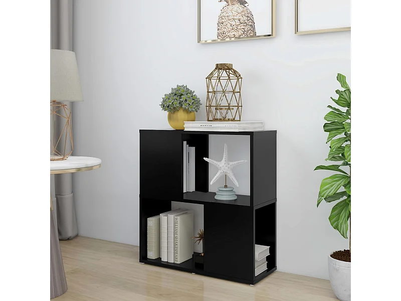 Bibliothèque Noir 60x24x63 cm Aggloméré