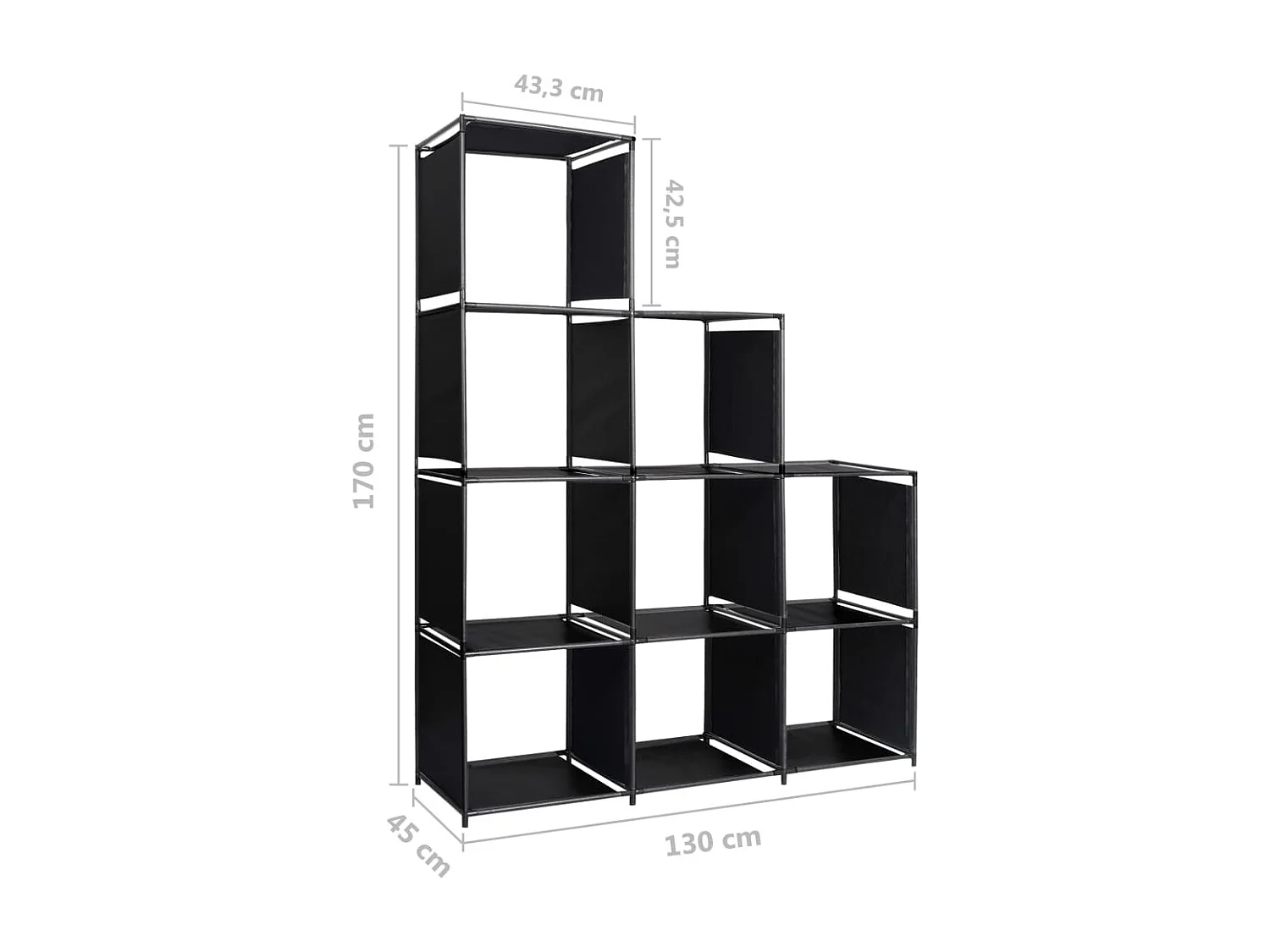 scaffale per scale espositive 130x45x170 cm Tessuto