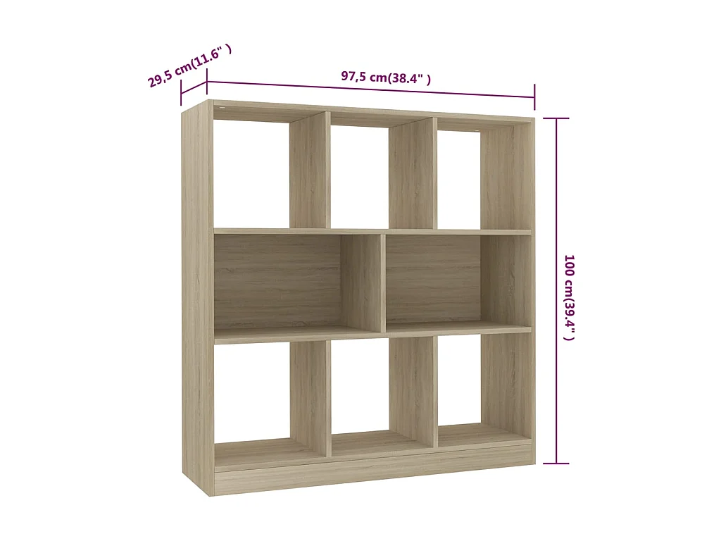Bibliothèque Chêne sonoma 97,5 x 29,5 x 100 cm Aggloméré