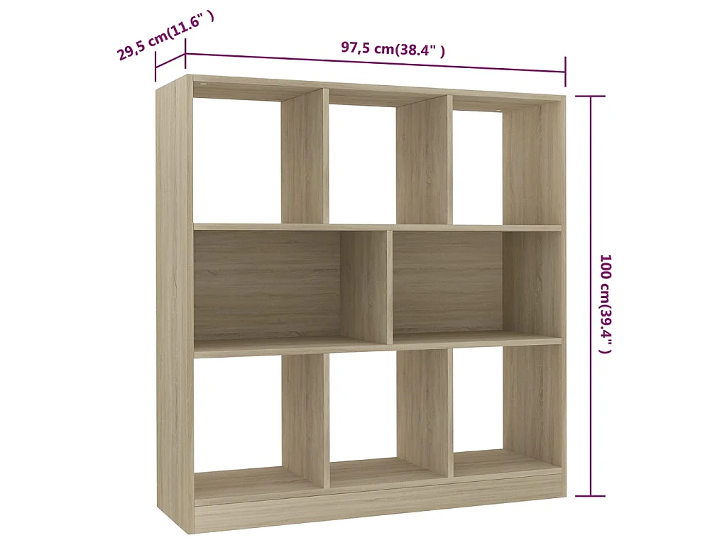 Boekenkast Sonoma eiken 97,5 x 29,5 x 100 cm Spaanplaat