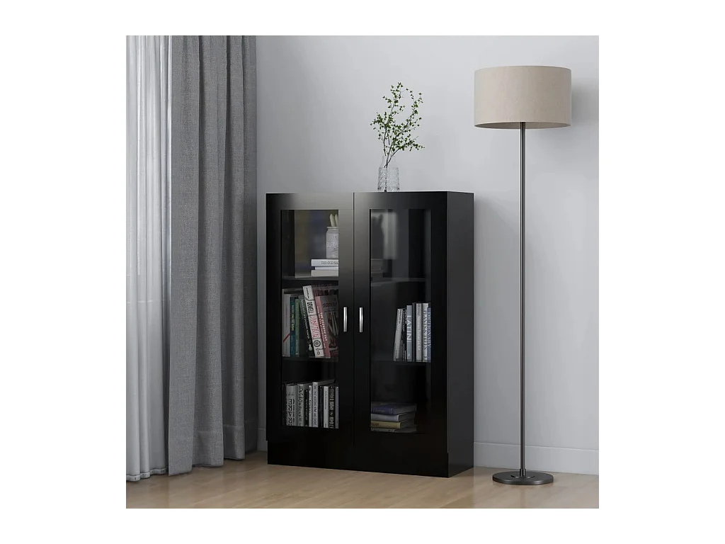 Armoire à vitrine Noir 82,5x30,5x115 cm Aggloméré