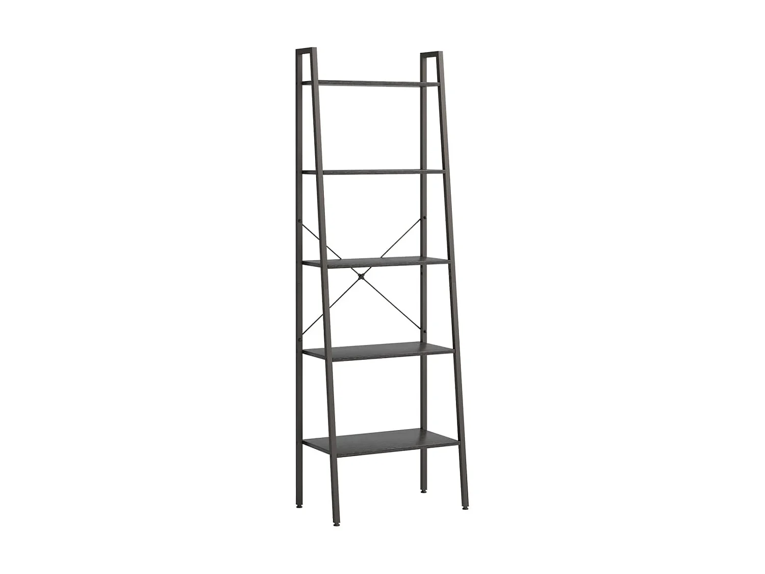 Scaffale da appoggio a 5 livelli Nero 56x35x174 cm