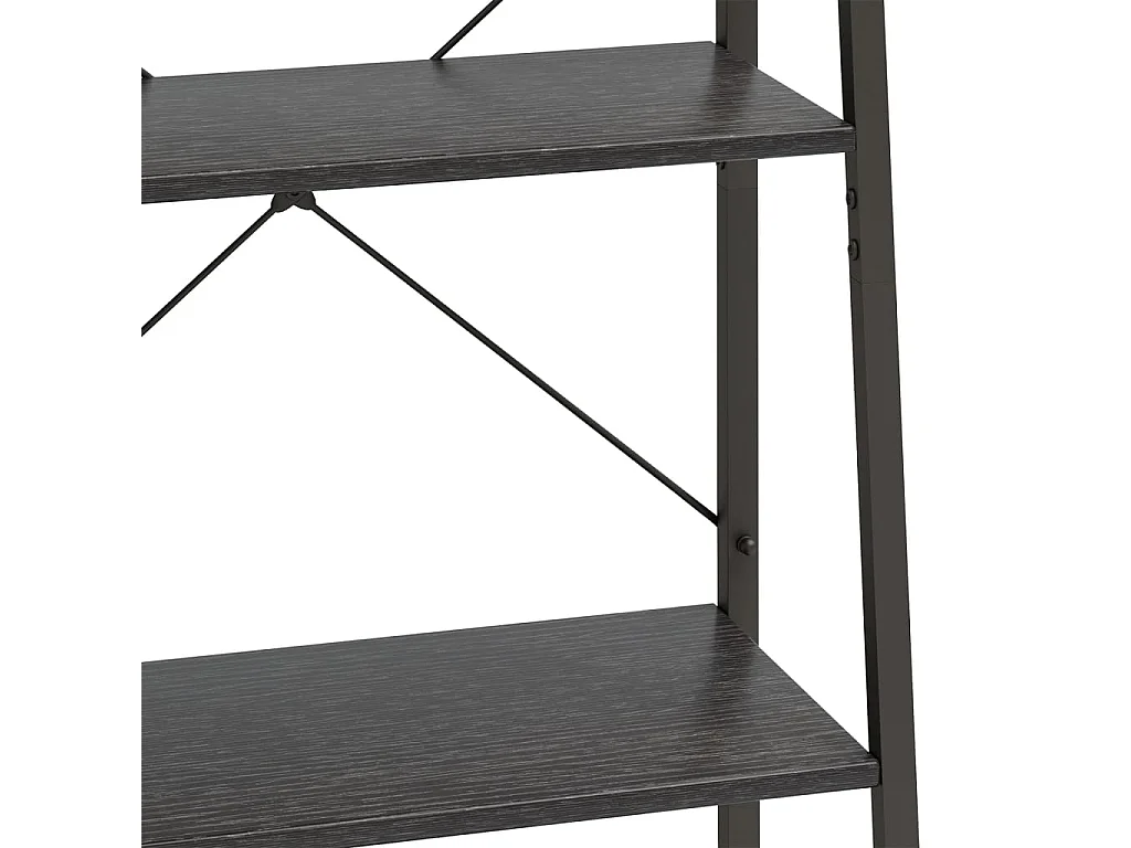 Scaffale da appoggio a 5 livelli Nero 56x35x174 cm