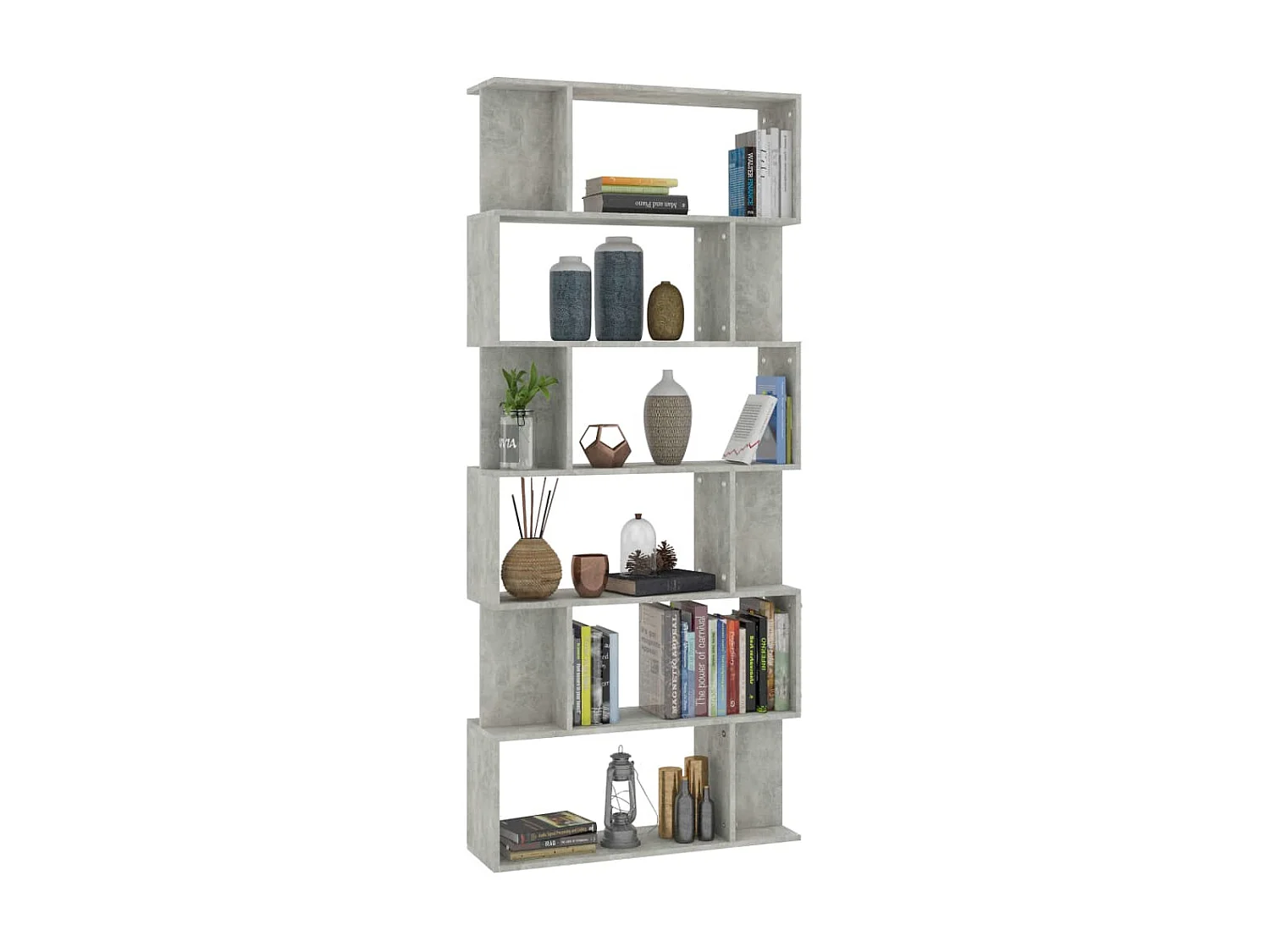 Bibliothèque/Séparateur de pièce Gris béton 80x24x192 cm