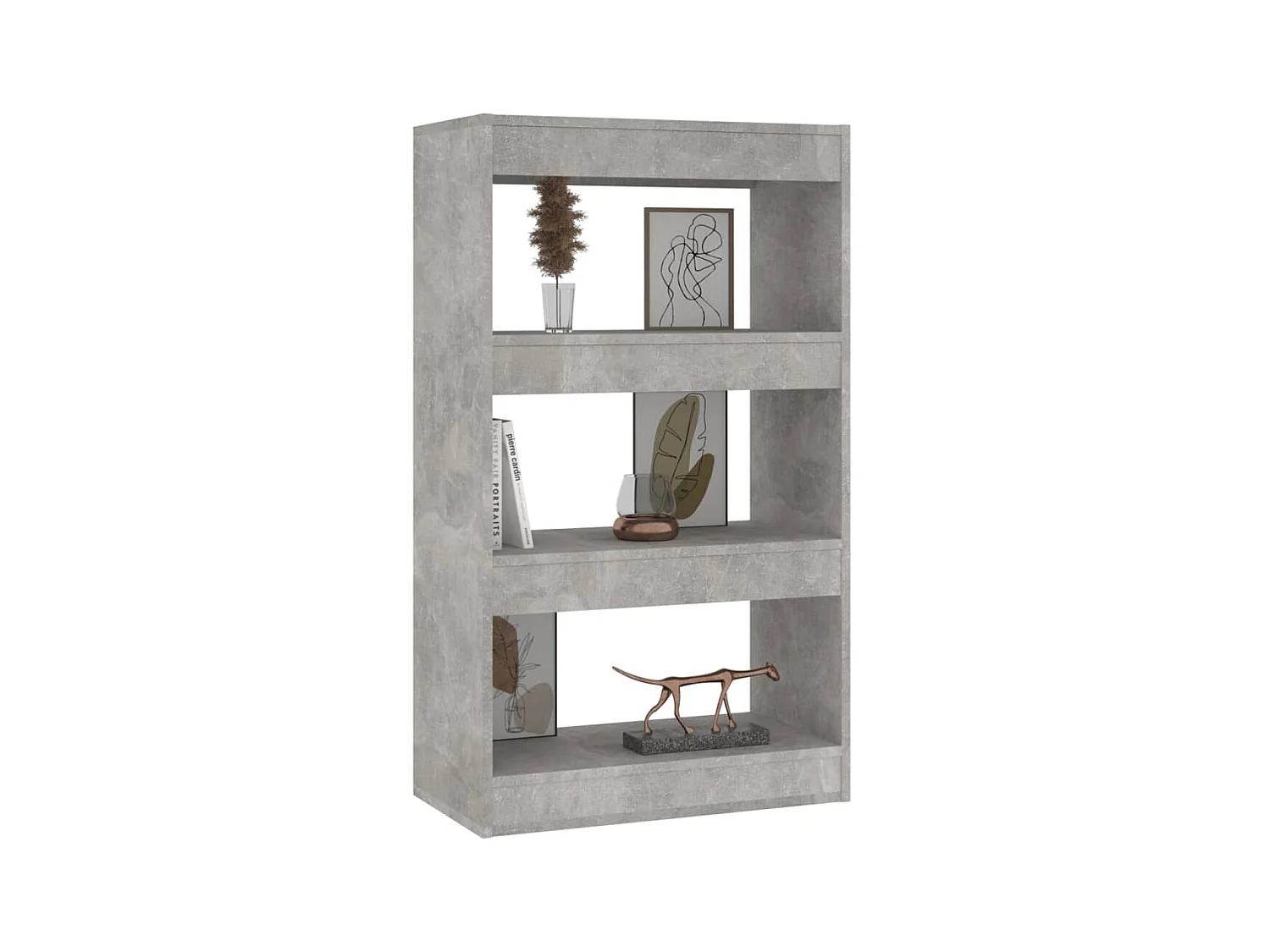 Boekenkast/Roomdivider Betongrijs 60x30x103 cm Spaanplaat