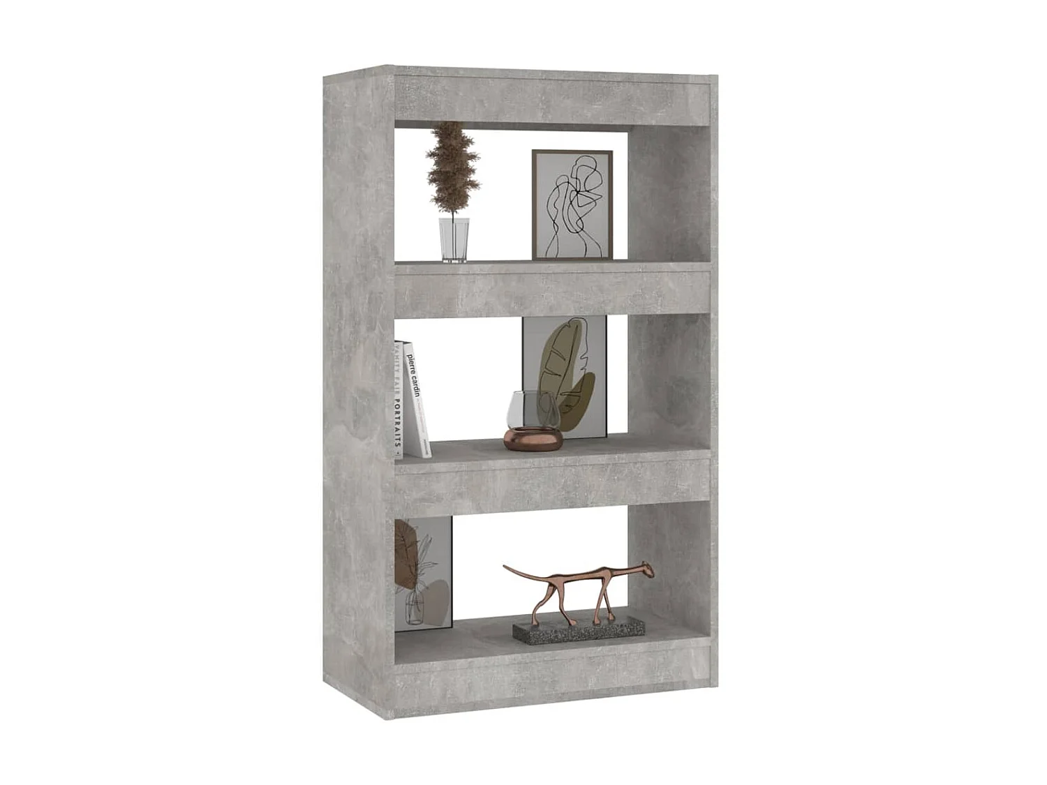 Bibliothèque/Séparateur pièce Gris béton 60x30x103 cm Aggloméré