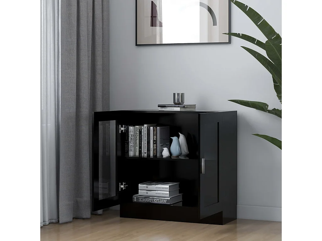 Armoire à vitrine Noir 82,5x30,5x80 cm Aggloméré