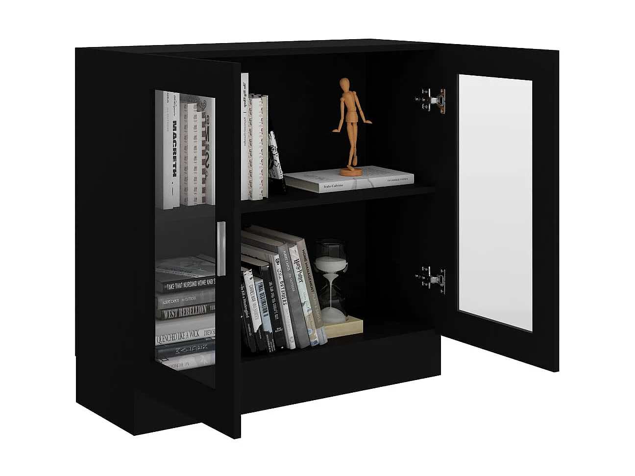 Armoire à vitrine Noir 82,5x30,5x80 cm Aggloméré