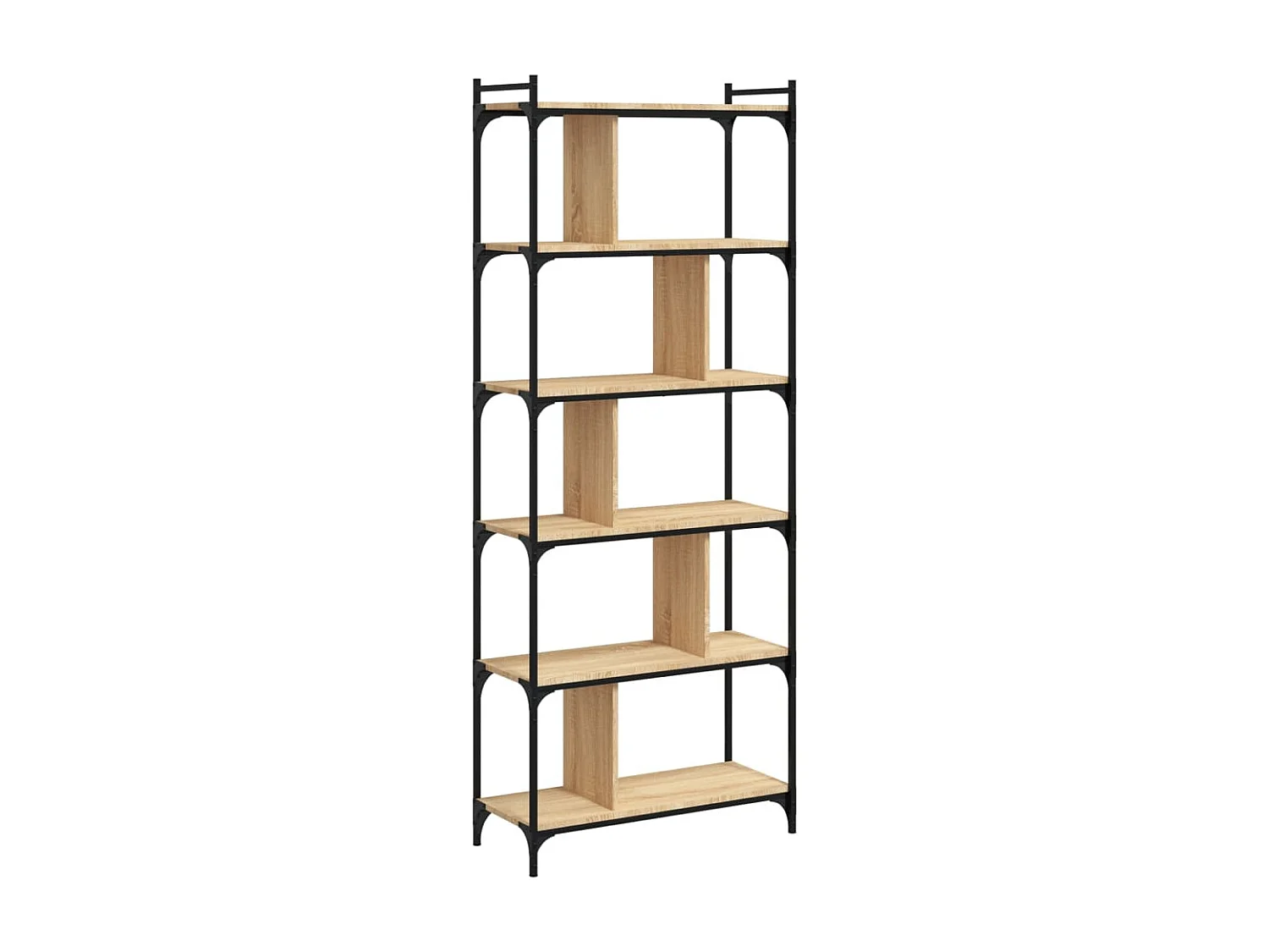 Libreria 6 livelli rovere sonoma 76x32x192 cm