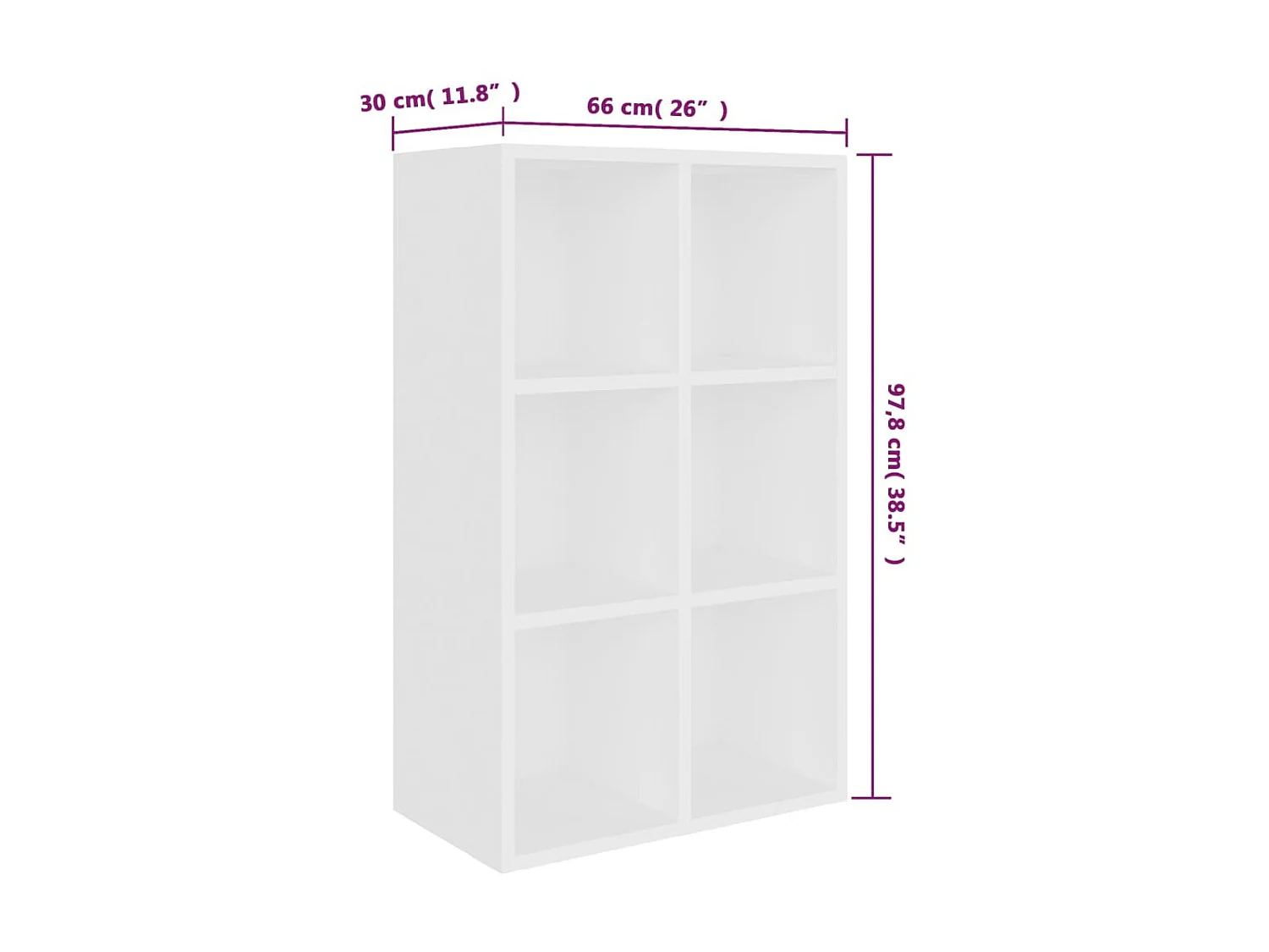 Bibliothèque/Buffet Blanc 66x30x97,8 cm Bois d'ingénierie