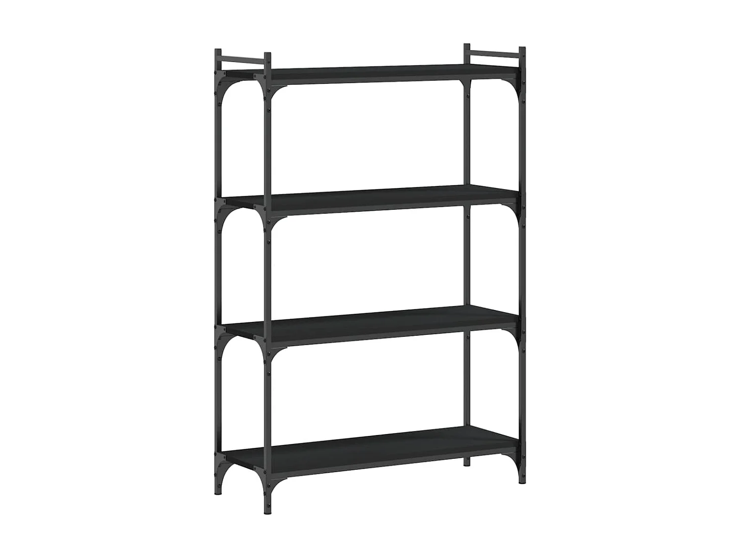 Bibliothèque à 4 niveaux noir 80x30x120 cm bois d'ingénierie