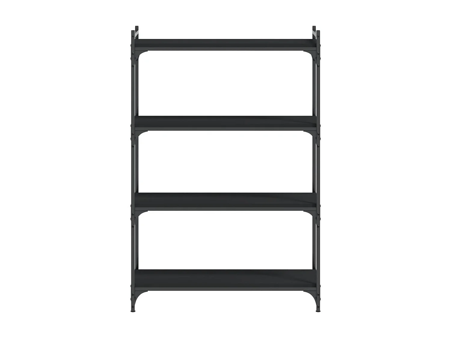 Bibliothèque à 4 niveaux noir 80x30x120 cm bois d'ingénierie