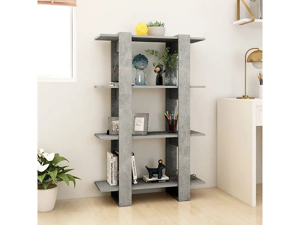 Bibliothèque/Séparateur de pièce Gris béton 80x30x123,5 cm