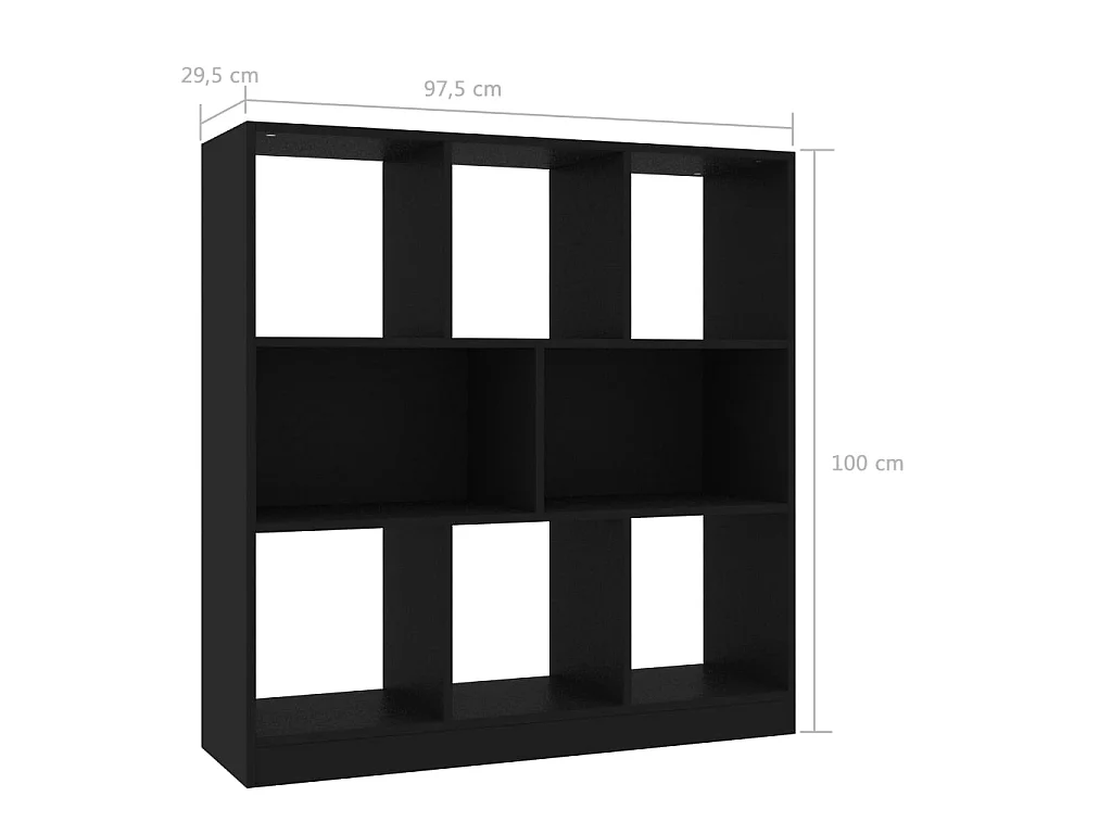 Bibliothèque Noir 97,5 x 29,5 x 100 cm Aggloméré