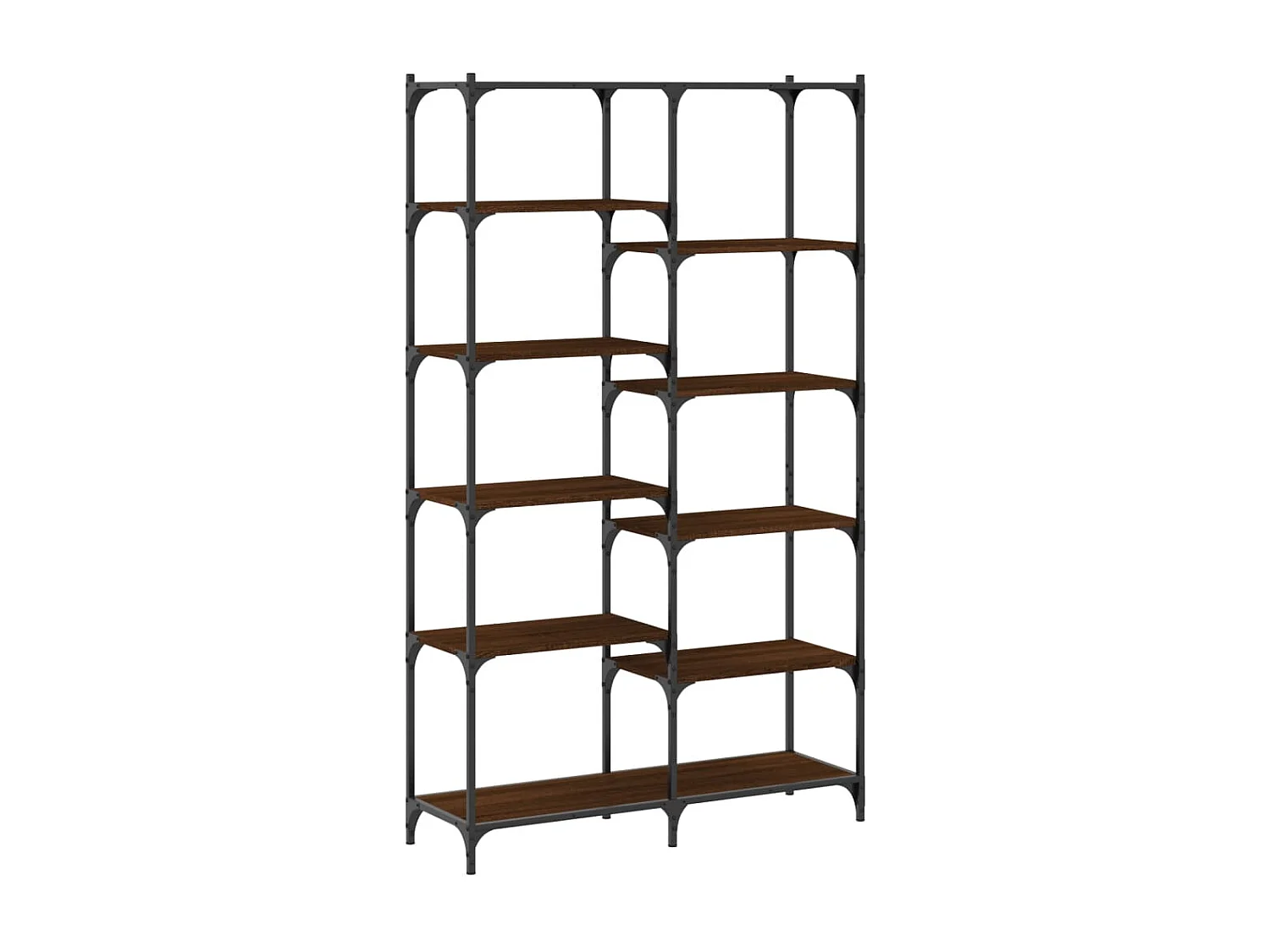 Bibliothèque chêne marron 100x32x170 cm bois d'ingénierie et fer