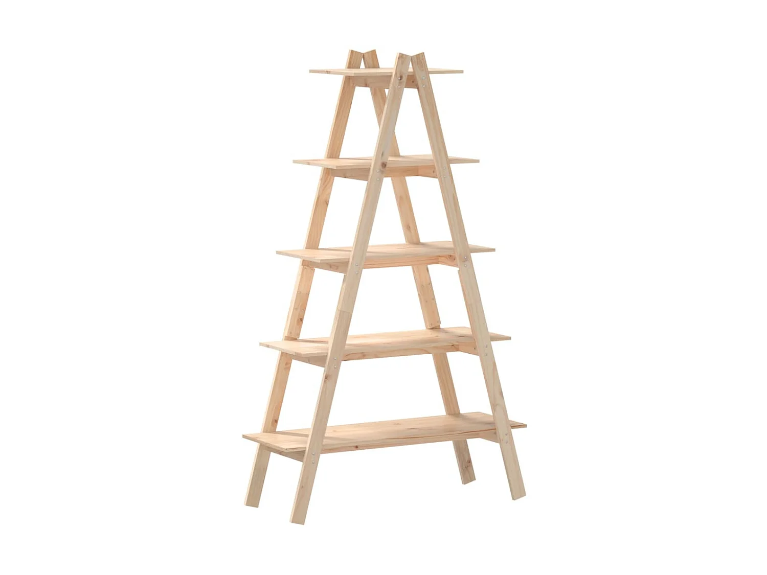 étagère 5 niveaux en forme de A 110x40x180,5 cm bois pin massif