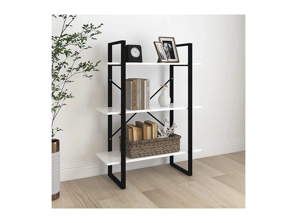 Bibliothèque Blanc 80x30x105 cm Aggloméré