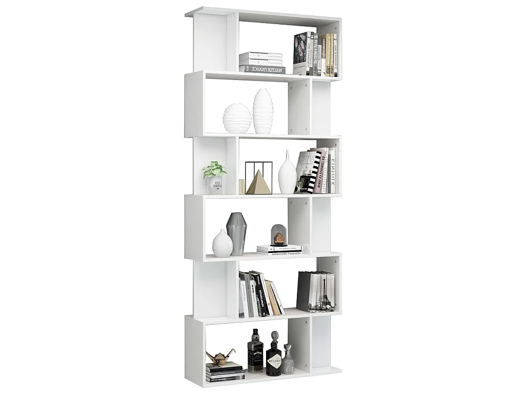 Bibliothèque/Séparateur de pièce Blanc brillant 80x24x192 cm