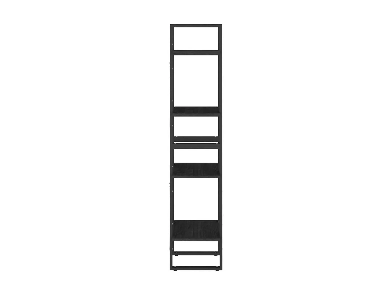 4-stufiges Bücherregal Schwarz 40x30x140 cm Massives Kiefernholz