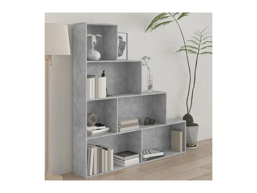 Bibliothèque/Séparateur de pièce Gris béton 155x24x160 cm