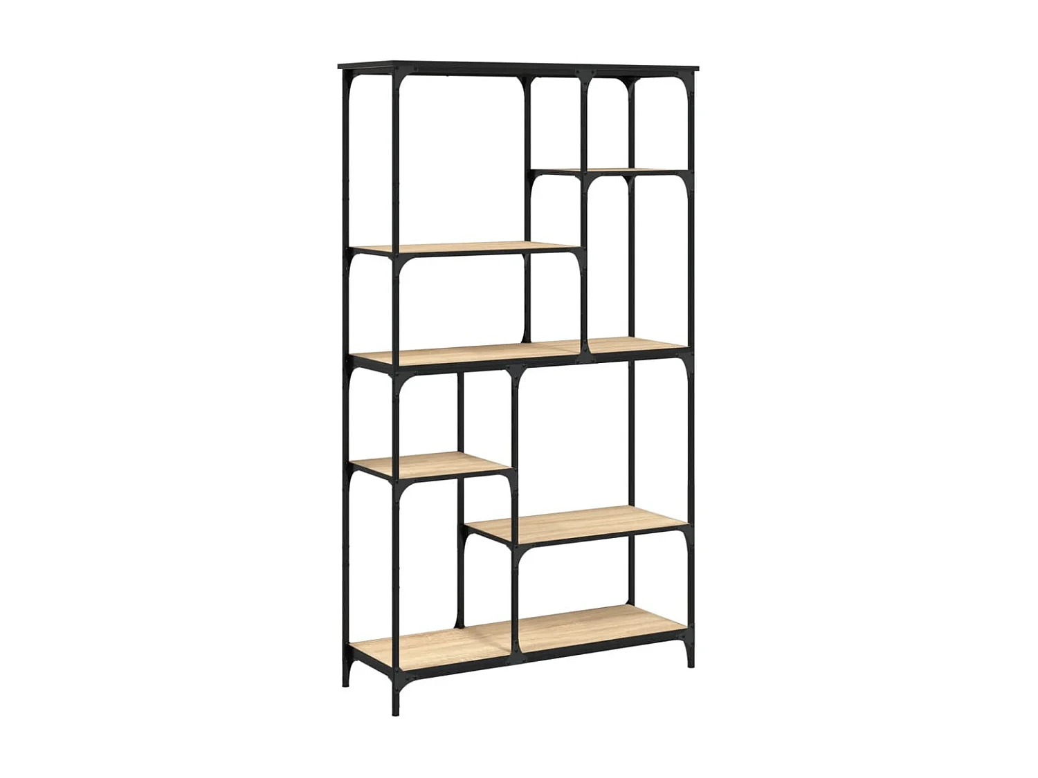 Libreria in rovere Sonoma 99x35,5x176 cm in multistrato acciaio