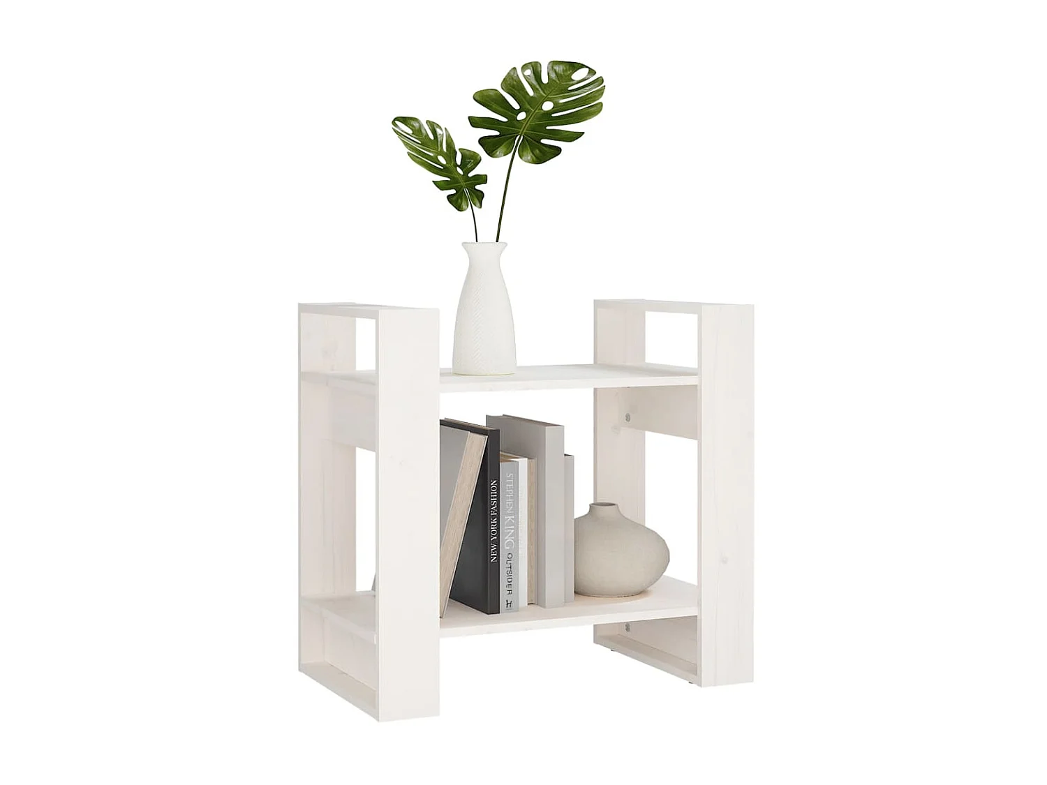 Boekenkast/Roomdivider Wit 60x35x57 cm Massief grenen