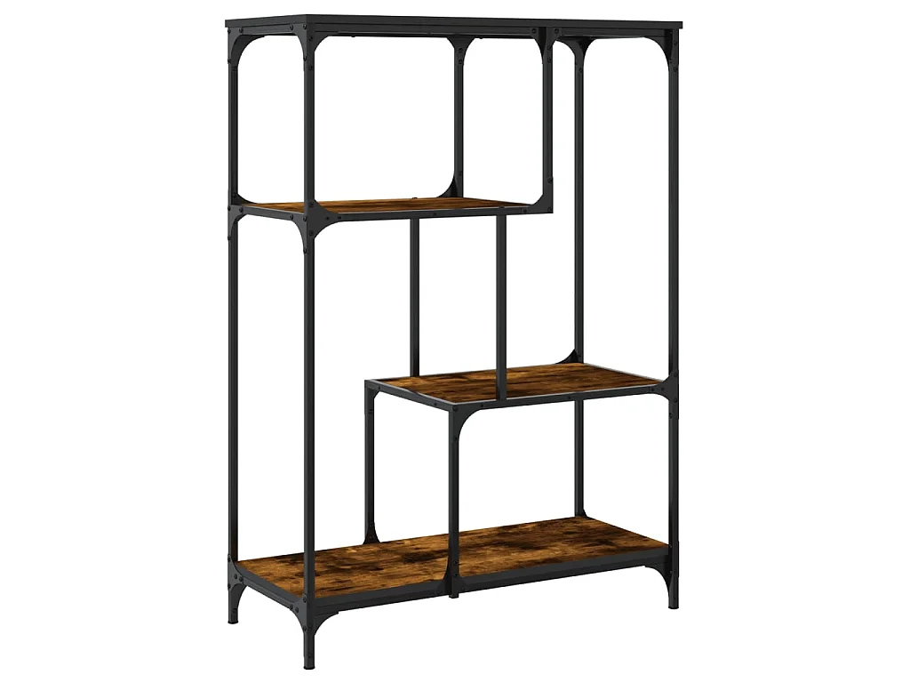 Bibliothèque chêne sonoma 81x36x115 cm bois ingénierie et acier