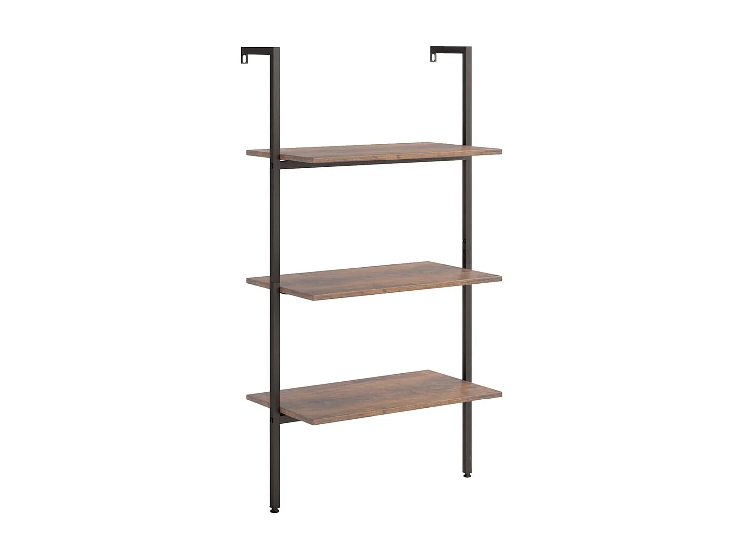 étagère inclinée à 3 niveaux Marron foncé et noir 64x35x120,5cm