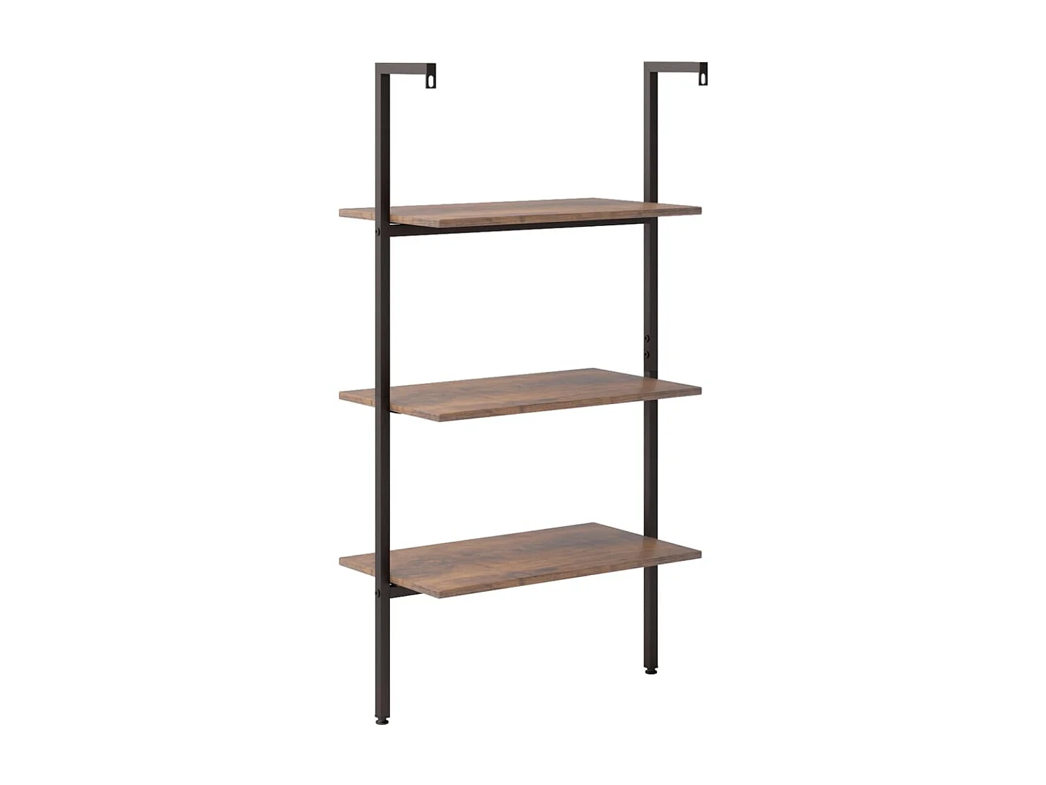 étagère inclinée à 3 niveaux Marron foncé et noir 64x35x120,5cm