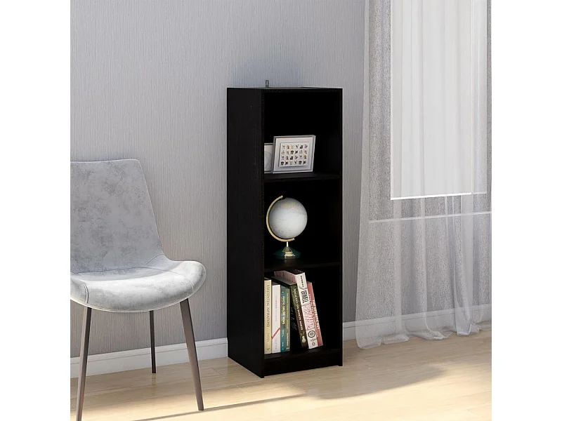 Bibliothèque/Séparateur de pièce Noir 36x33x110 cm Pin massif