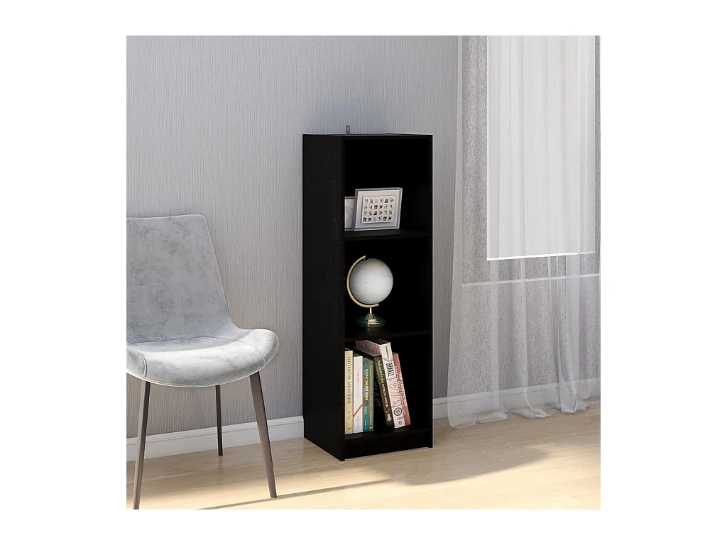Bibliothèque/Séparateur de pièce Noir 36x33x110 cm Pin massif