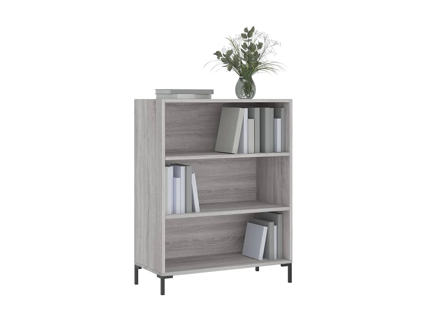 Bibliothèque sonoma gris 69,5x32,5x90 cm bois d'ingénierie