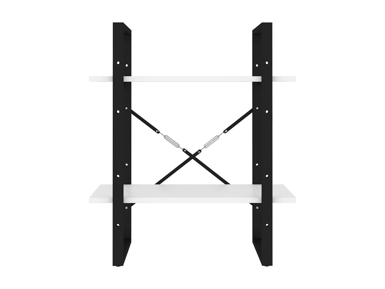 Bibliothèque à 2 niveaux Blanc 60x30x70 cm Aggloméré