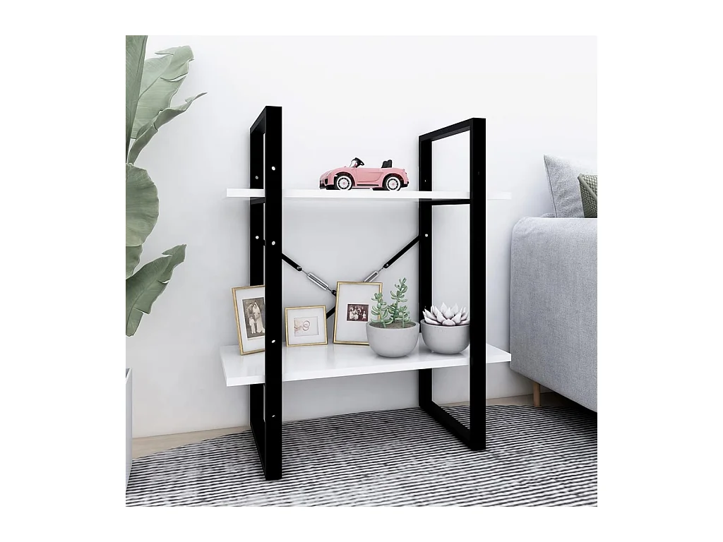 Boekenkast met 2 niveaus Wit 60x30x70 cm Spaanplaat