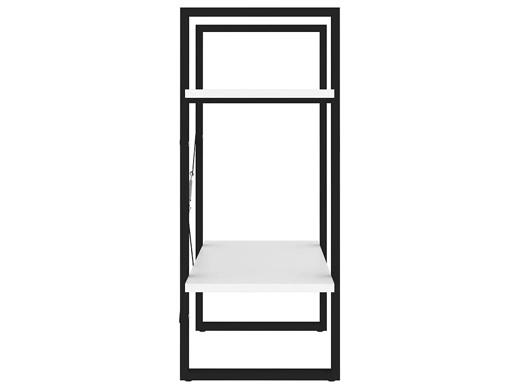 Bibliothèque à 2 niveaux Blanc 60x30x70 cm Aggloméré