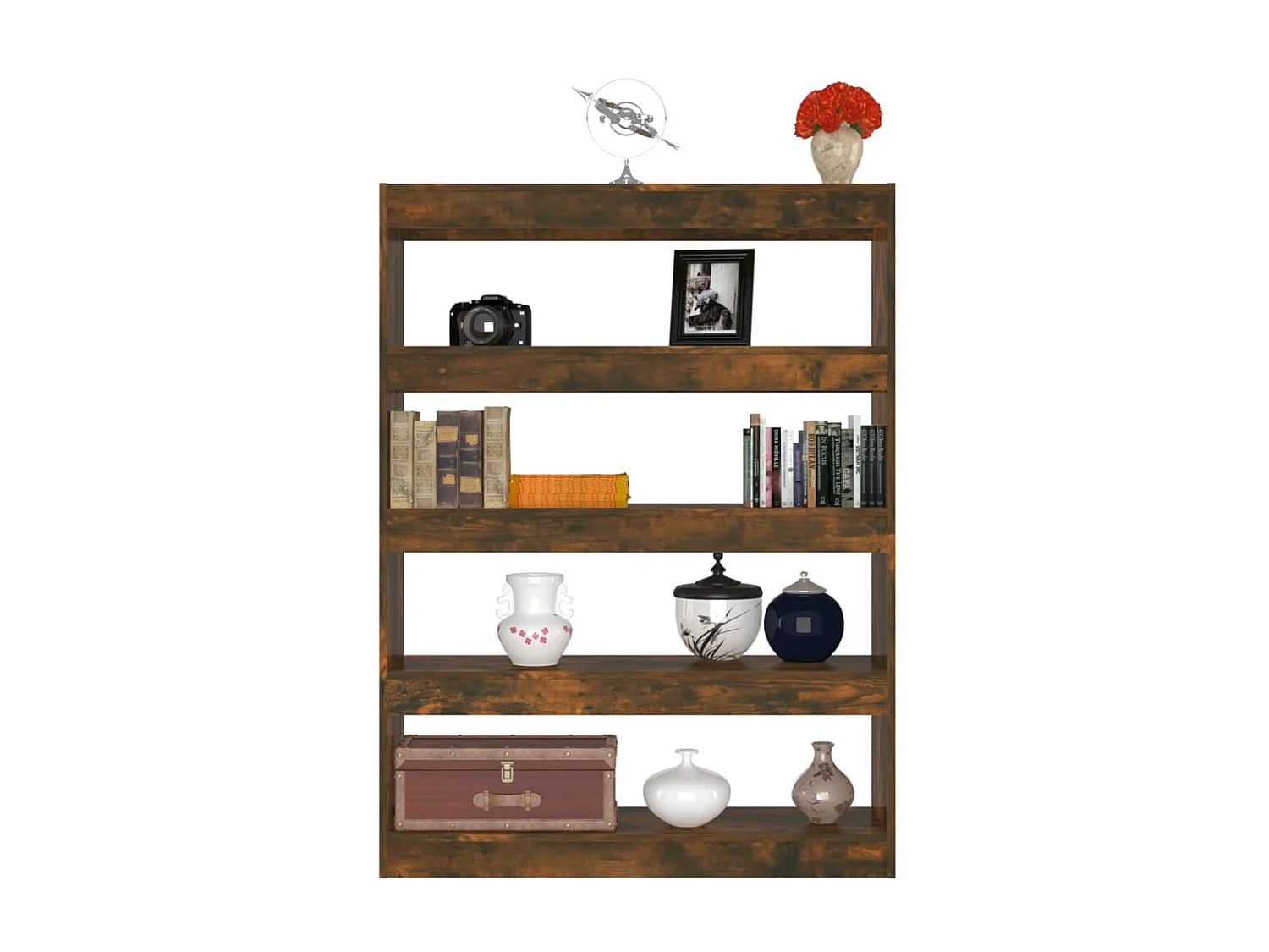 Bibliothèque/Séparateur de pièce Chêne fumé 100x30x135 cm