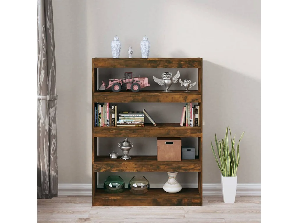 Bibliothèque/Séparateur de pièce Chêne fumé 100x30x135 cm