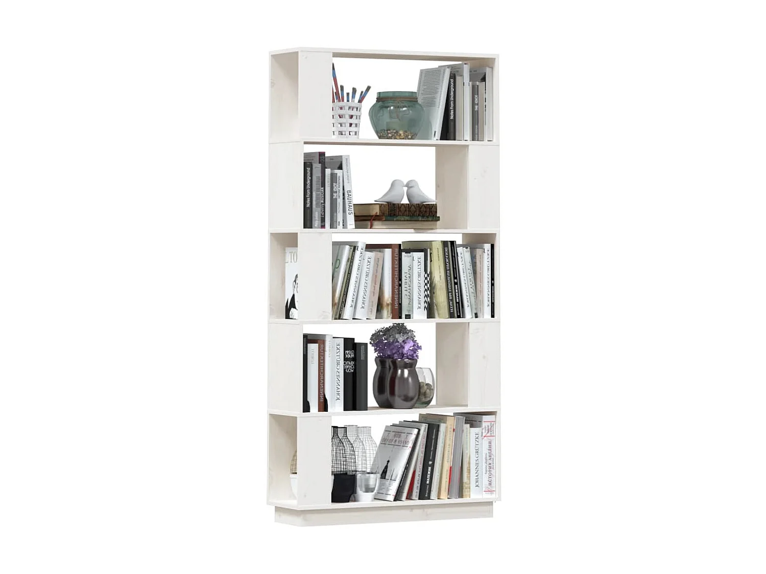 Libreria/Divisorio Bianco 80x25x163,5 cm Pino massiccio