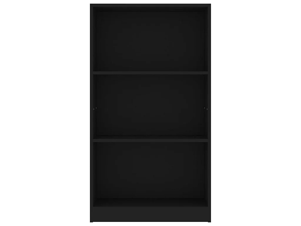 Bibliothèque 3 niveaux Noir 60x24x109 cm Bois d'ingénierie