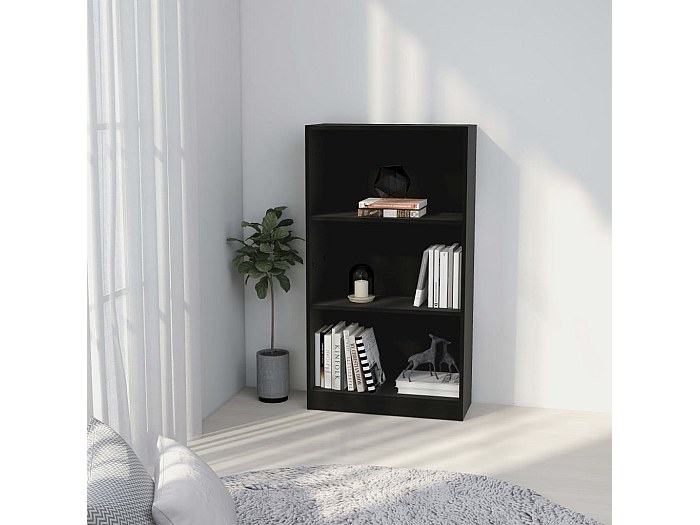 Scala: libreria di design con montanti in legno massello di ciliegio