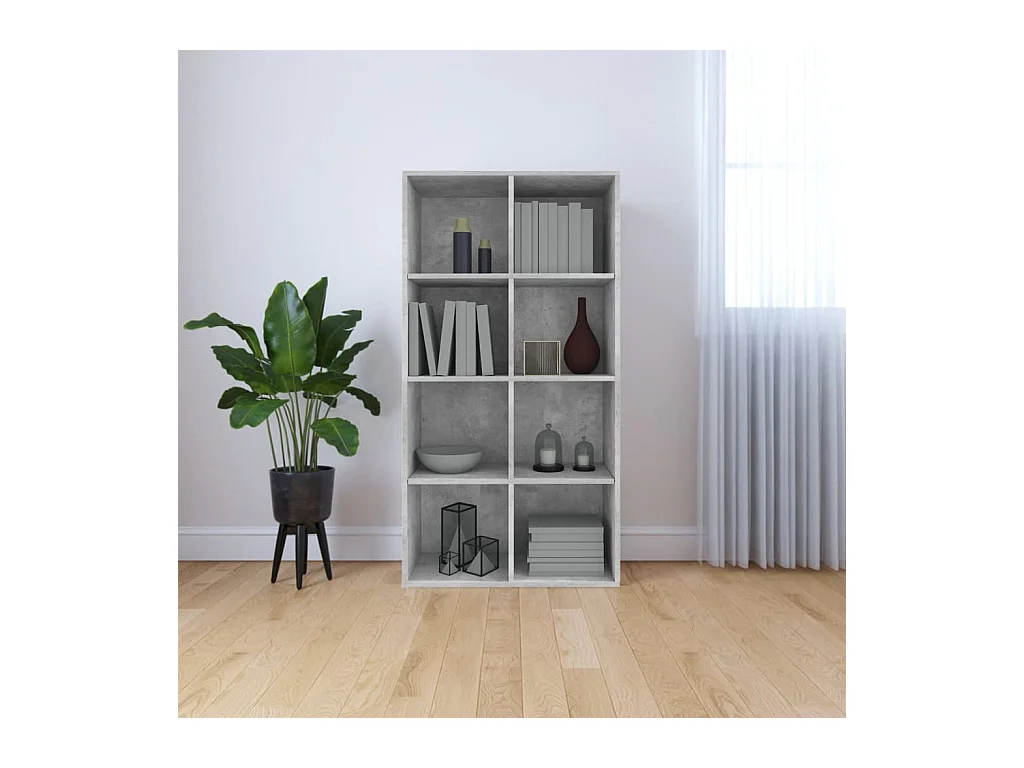 Bibliothèque/Buffet Gris béton 66 x 30 x 130 cm Aggloméré