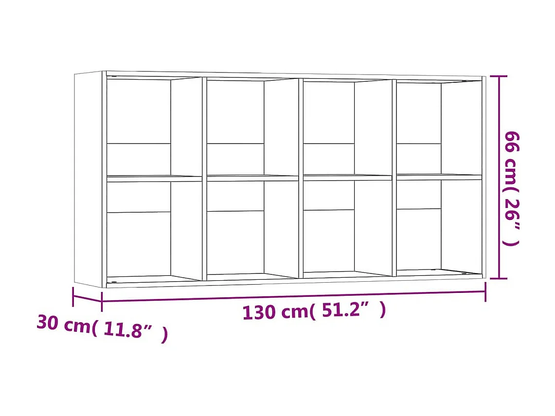 Bücherregal/Sideboard Betongrau 66 x 30 x 130 cm Spanplatte