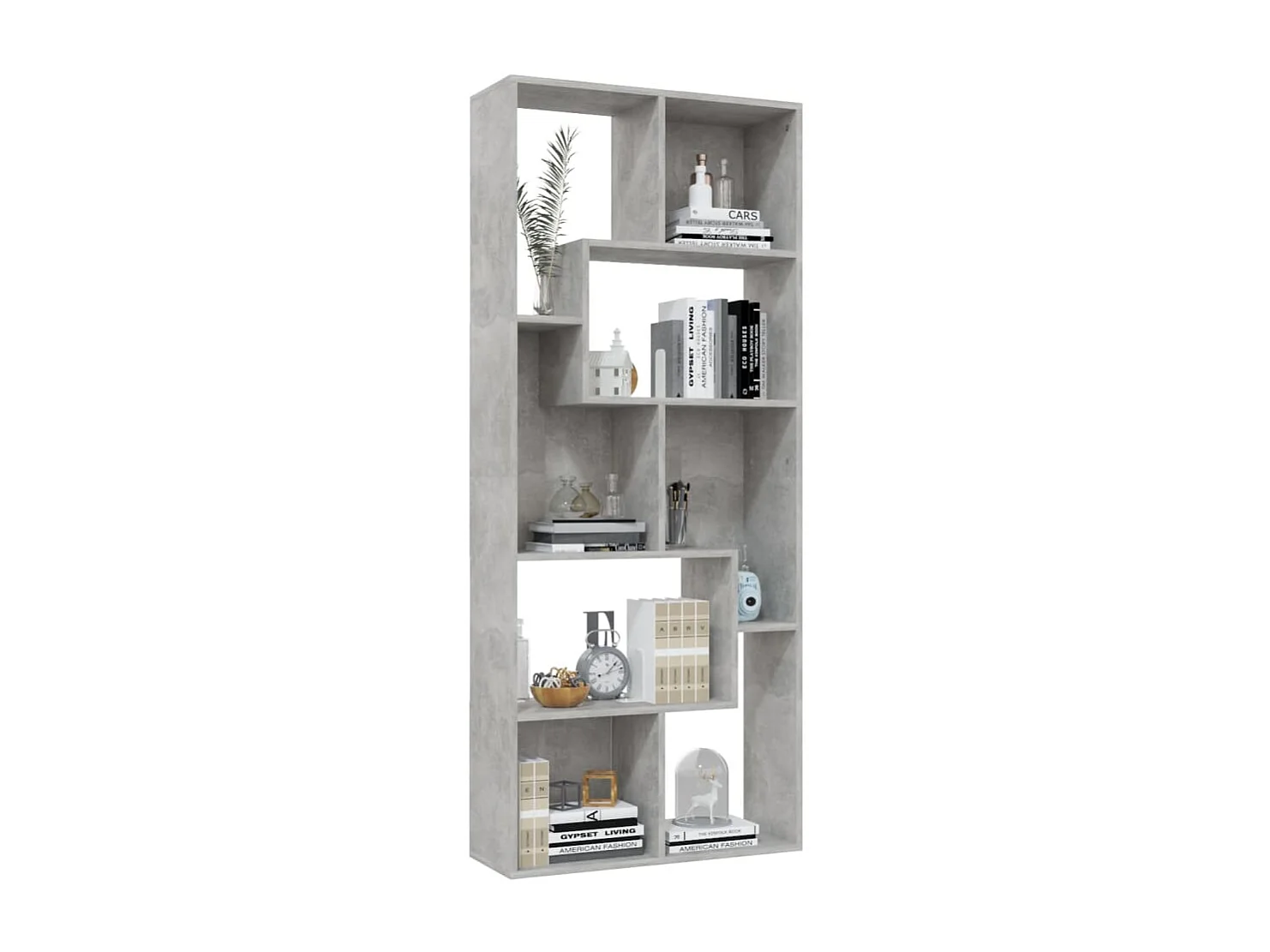 Bibliothèque Gris béton 67x24x161 cm Aggloméré